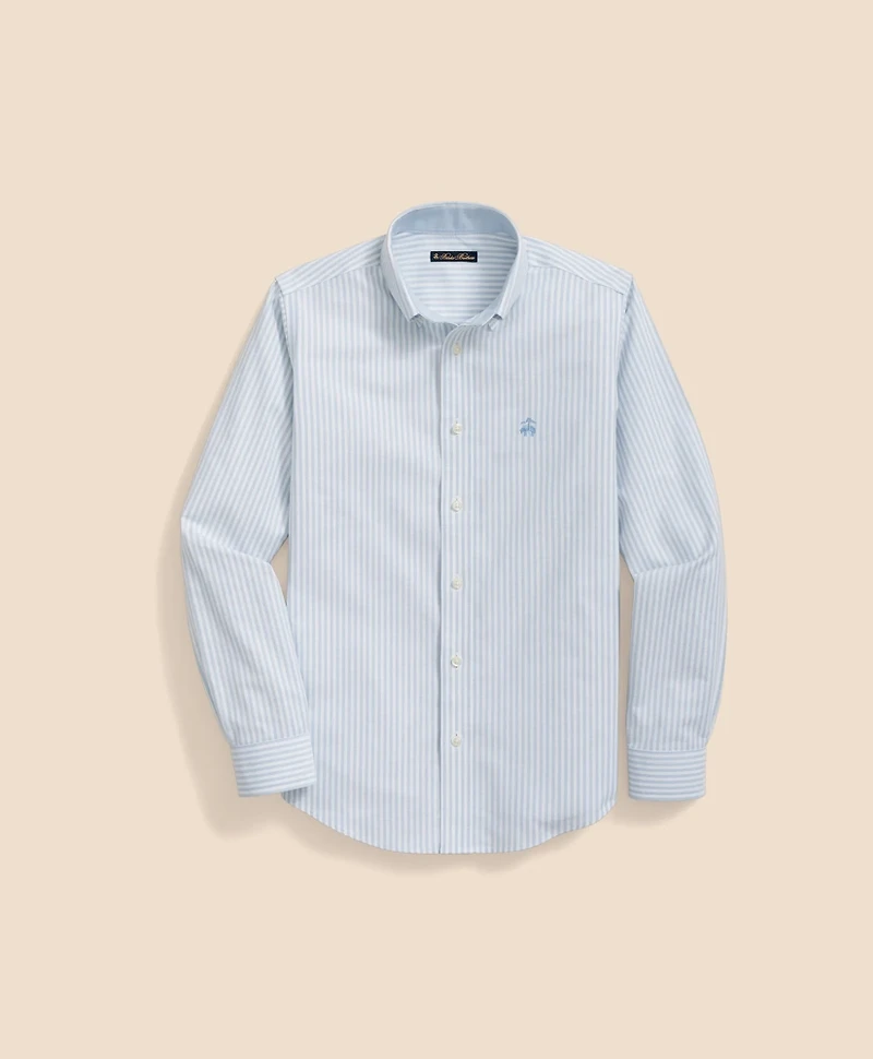 Boys Non-Iron Stretch Cotton Striped Oxford Sport Shirt