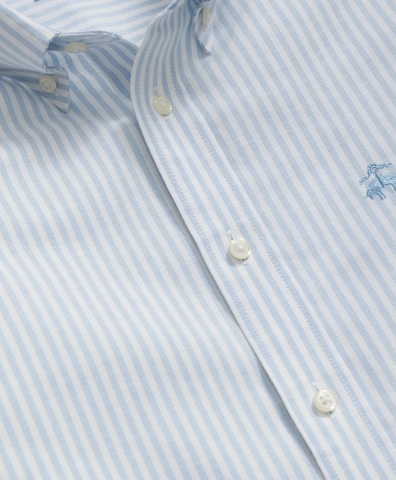 Boys Non-Iron Stretch Cotton Striped Oxford Sport Shirt