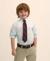Boys Non-Iron Stretch Cotton Striped Oxford Sport Shirt