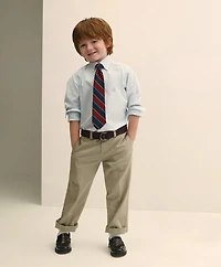 Boys Non-Iron Stretch Cotton Striped Oxford Sport Shirt
