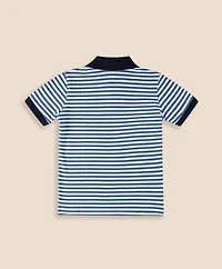 Boys Striped Pique Polo Shirt