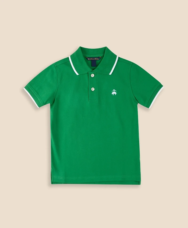 Boys Tipped Stretch Cotton Pique Polo Shirt