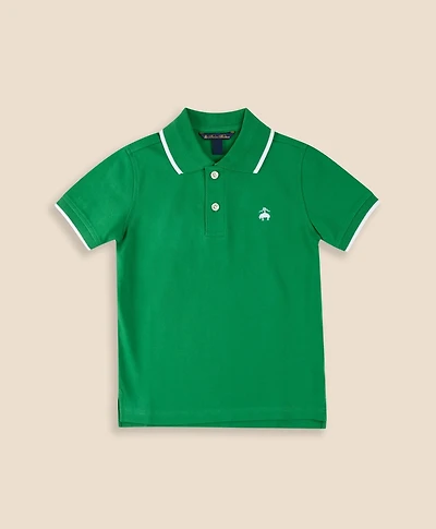 Boys Tipped Stretch Cotton Pique Polo Shirt