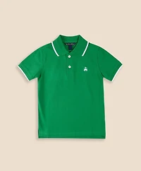 Boys Tipped Stretch Cotton Pique Polo Shirt