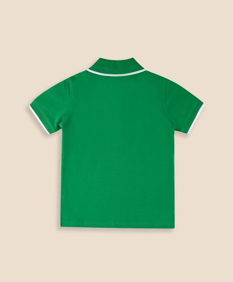 Boys Tipped Stretch Cotton Pique Polo Shirt