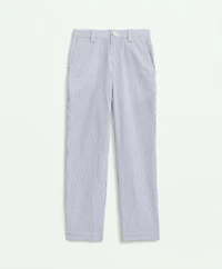 Boys Stretch Cotton Seersucker Pants
