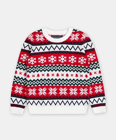 Boys Cotton Jacquard Fair Isle Sweater