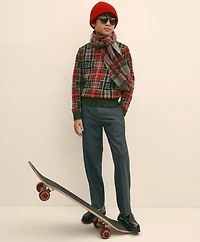 Boys Cotton Jacquard Tartan Sweater