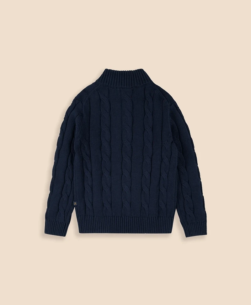 Boys Cotton Cable Knit Half-Zip Sweater