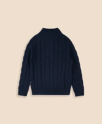Boys Cotton Cable Knit Half-Zip Sweater