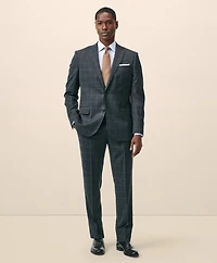 Classic-Fit Stretch Wool Blend Windowpane Suit Jacket