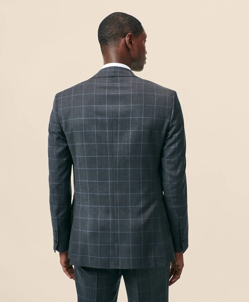 Classic-Fit Stretch Wool Blend Windowpane Suit Jacket