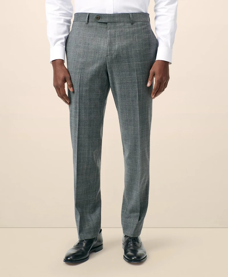 Classic-Fit Stretch Wool Blend Check Suit Pants