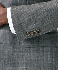 Classic-Fit Stretch Wool Blend Check Suit Jacket
