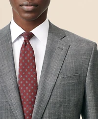 Classic-Fit Stretch Wool Blend Check Suit Jacket