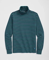 Cotton Blend Striped Turtleneck