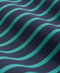 Cotton Blend Striped Turtleneck