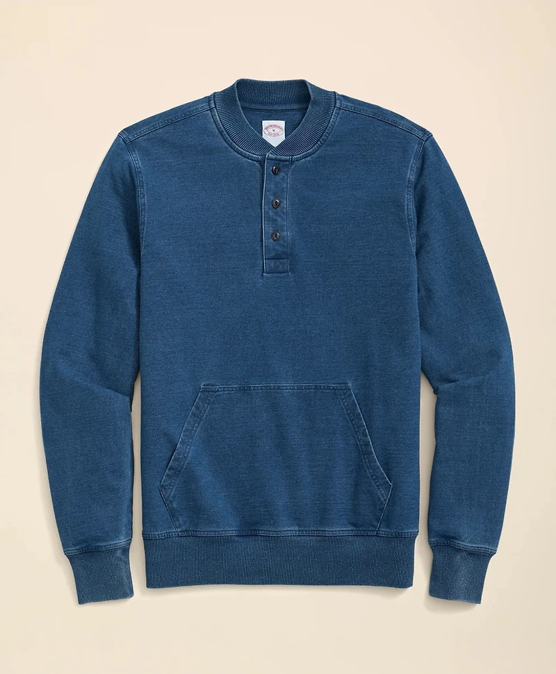 Cotton Blend Baseball Collar Sweatshirt