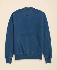Cotton Blend Baseball Collar Sweatshirt
