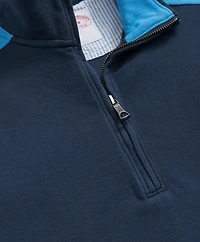 Double Faced Cotton Blend Pique Half-Zip