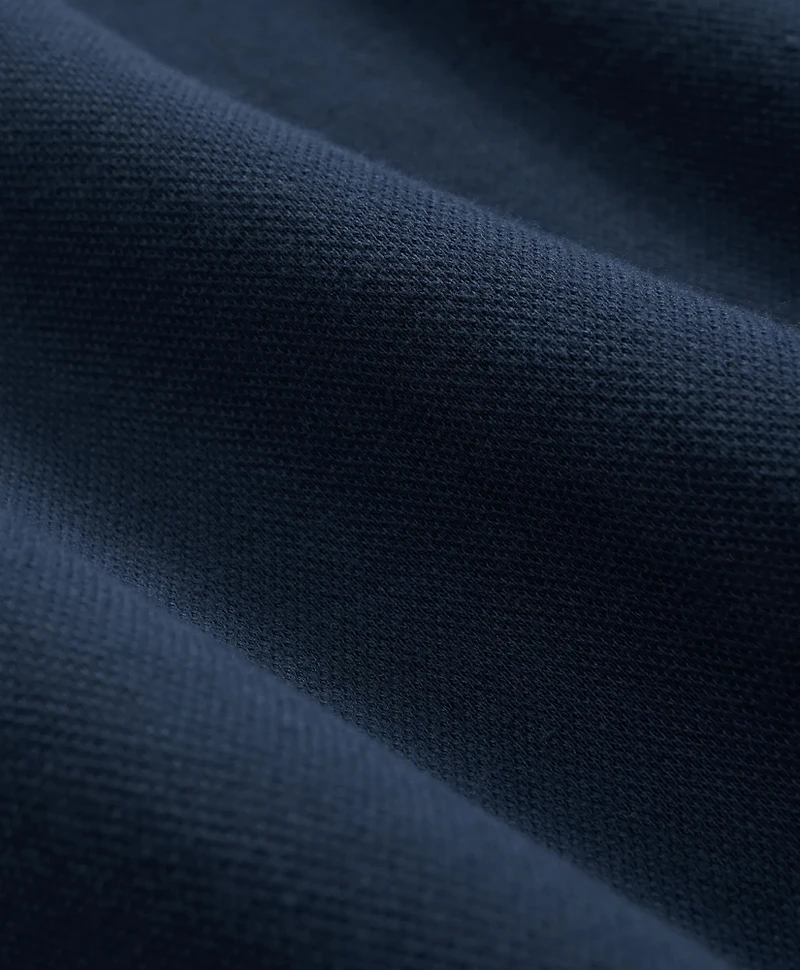 Double Faced Cotton Blend Pique Half-Zip
