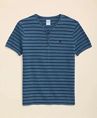 Cotton Stripe 3-Button T-Shirt
