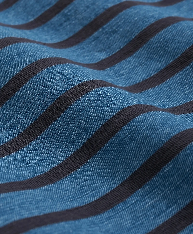 Cotton Stripe 3-Button T-Shirt