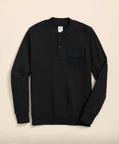 Cotton-Wool Blend Waffle Knit Henley