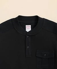 Cotton-Wool Blend Waffle Knit Henley