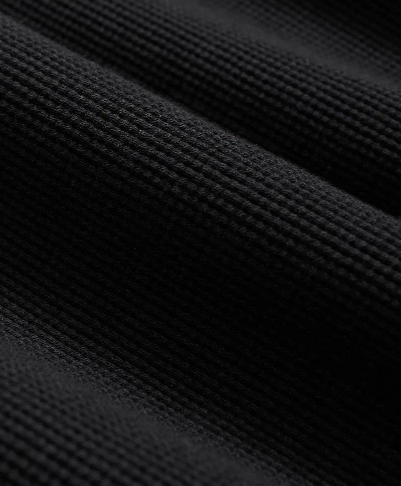 Cotton-Wool Blend Waffle Knit Henley