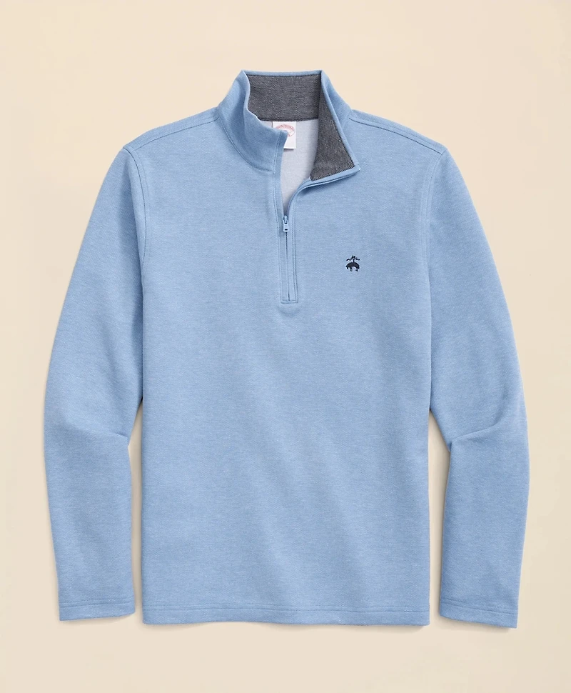 Cotton Blend Pique Quarter-Zip