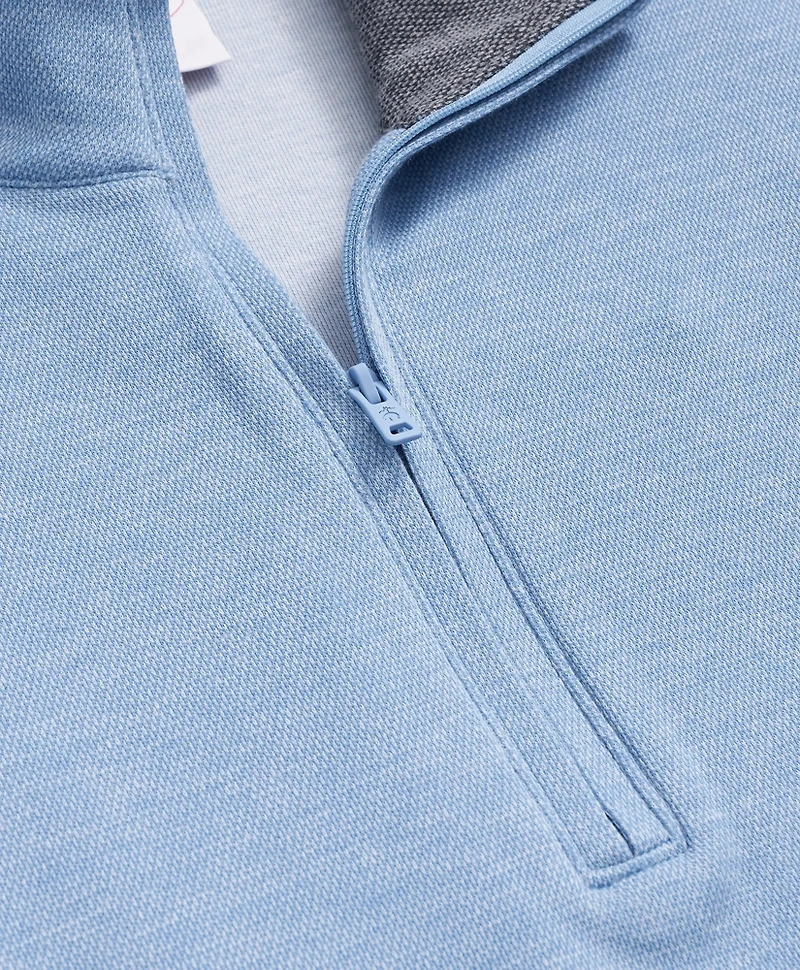 Cotton Blend Pique Quarter-Zip