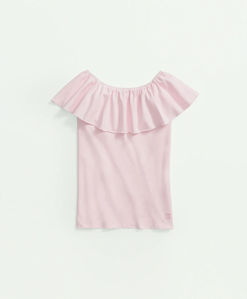 Girls Sleeveless Ruffle-Neck Top