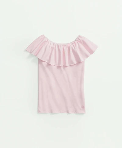 Girls Sleeveless Ruffle-Neck Top