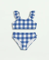 Girls Two Piece Ruffle Strap Bathing Suit
