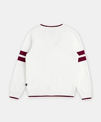 Girls Cotton Jacquard Varsity Cardigan