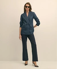 Wool Plaid Double-Breasted Jacket