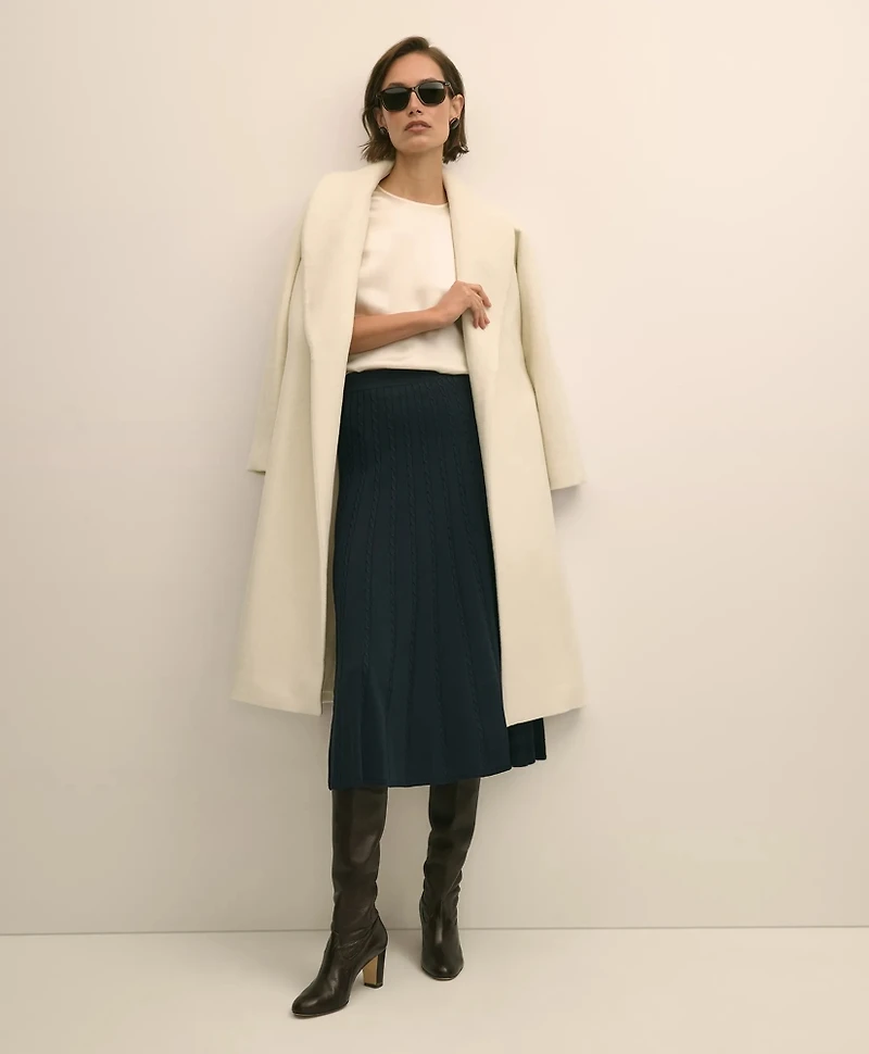 Cable Knit Midi Sweater Skirt