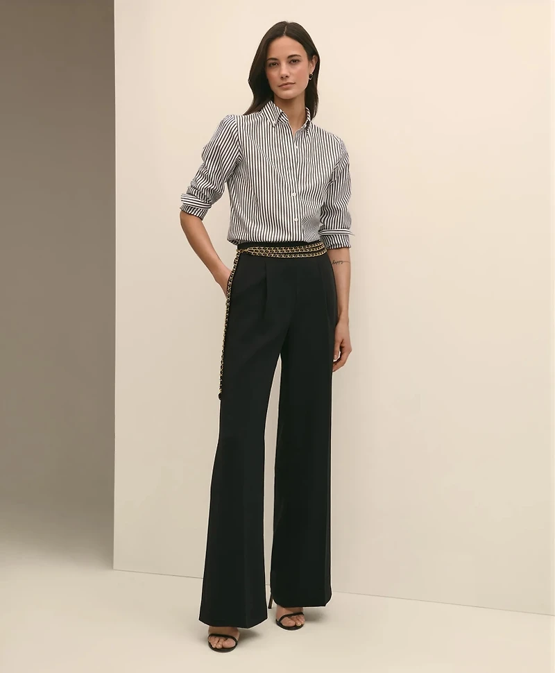 Easy Fit, Elastic Back Crepe Wide-Leg Pants