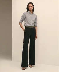 Easy Fit, Elastic Back Crepe Wide-Leg Pants