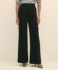 Easy Fit, Elastic Back Crepe Wide-Leg Pants