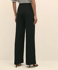 Easy Fit, Elastic Back Crepe Wide-Leg Pants
