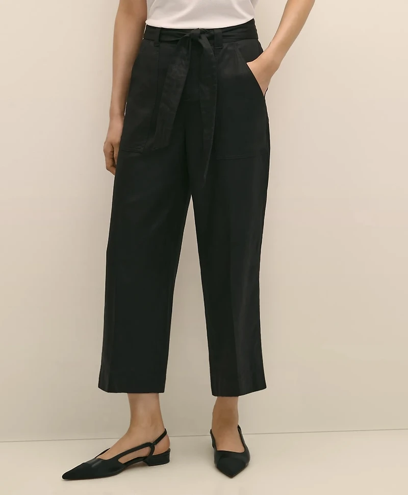 Belted Wide-Leg Utility Pants