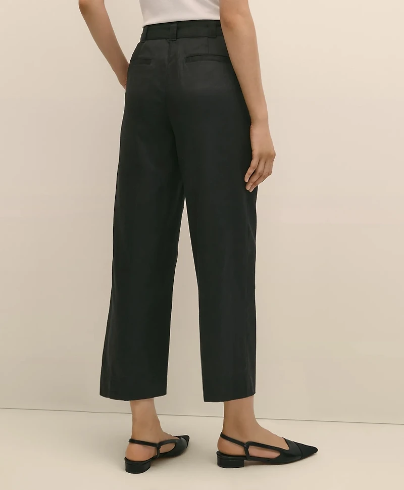 Belted Wide-Leg Utility Pants