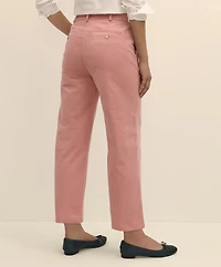 Cotton Corduroy Wide Leg Cropped Pants