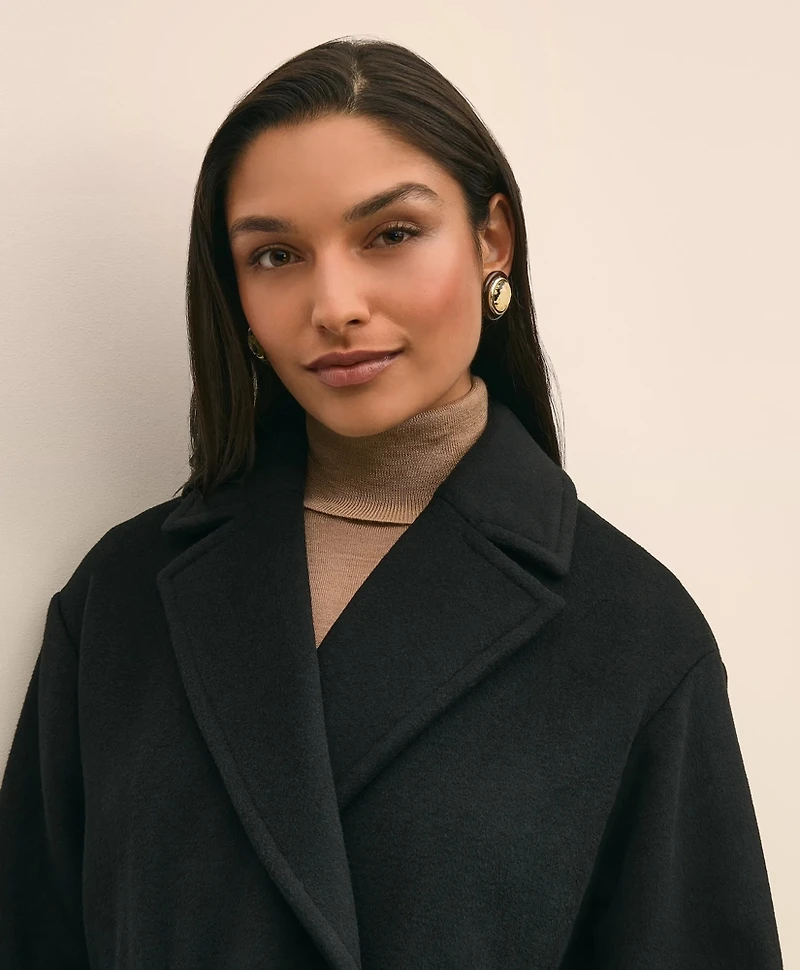 Wool Blend Double-Faced Drawcord Waist Coat