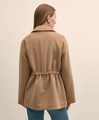 Wool Blend Double-Faced Drawcord Waist Coat
