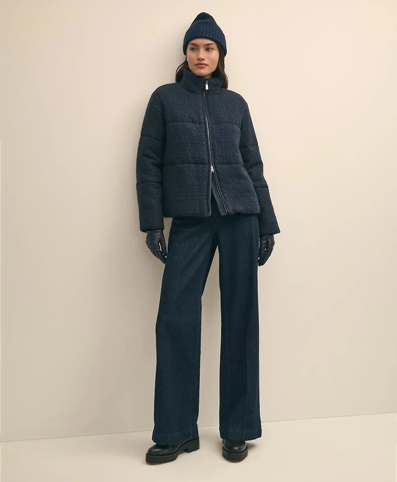 Tweed Short Puffer Jacket