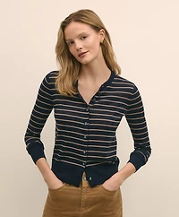 Merino Wool Striped Cardigan