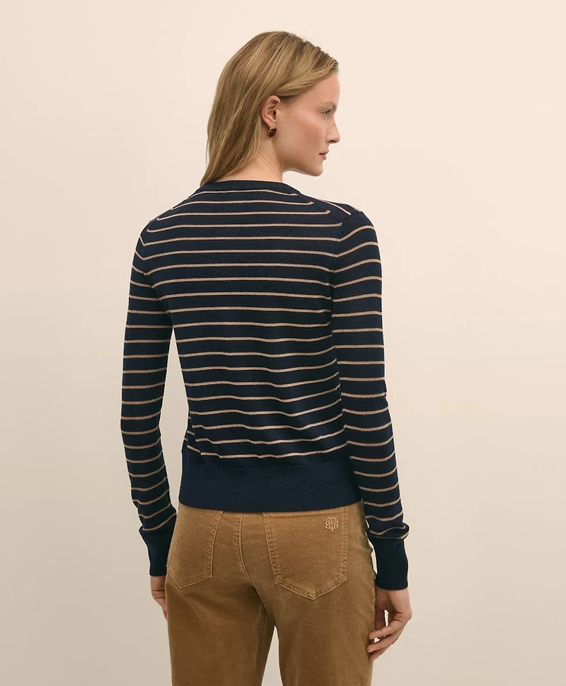Merino Wool Striped Cardigan